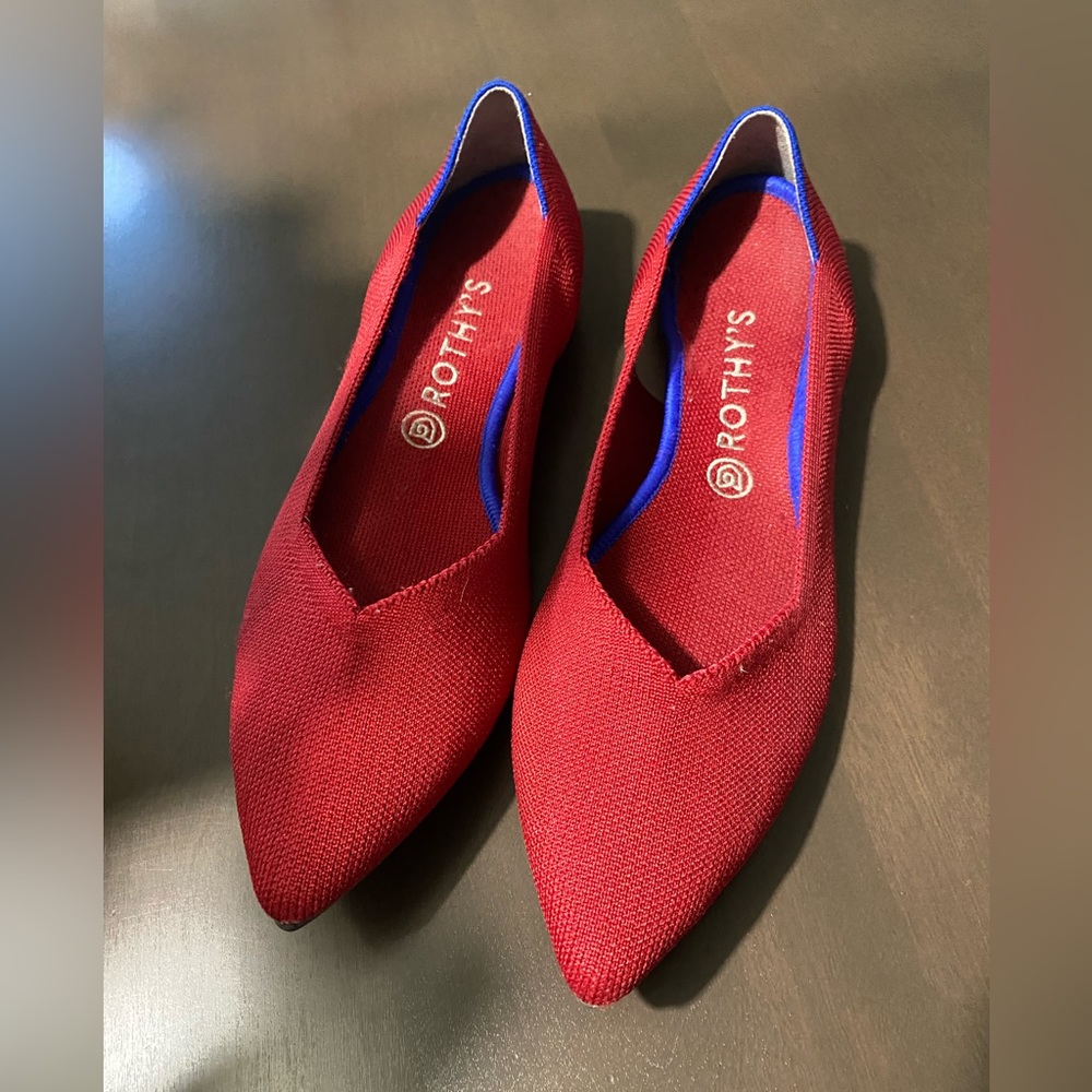 Rothy's red point flats size W12